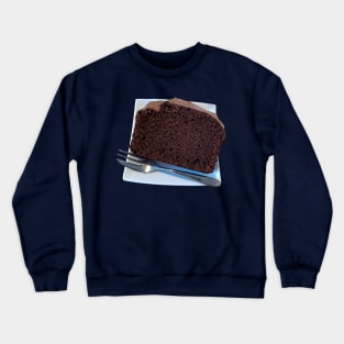 Sweet Food Chocolate Cake on Plate with Fork Crewneck Sweatshirt